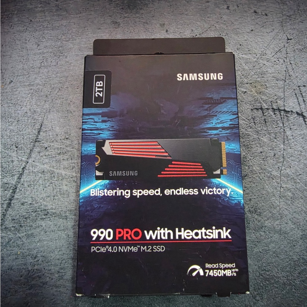 Samsung 990 PRO 2TB NVMe SSD with Black and Red Heatsink